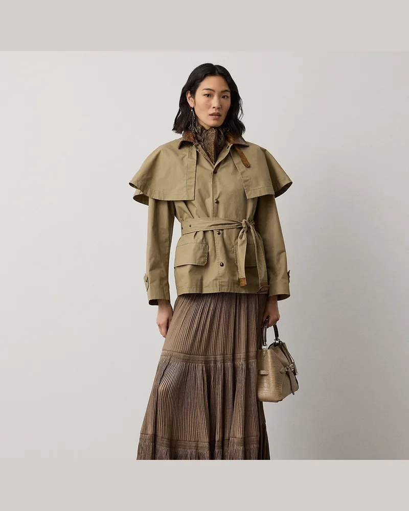 Ralph Lauren Plissierter Maxirock Adeena aus Lamé Brown