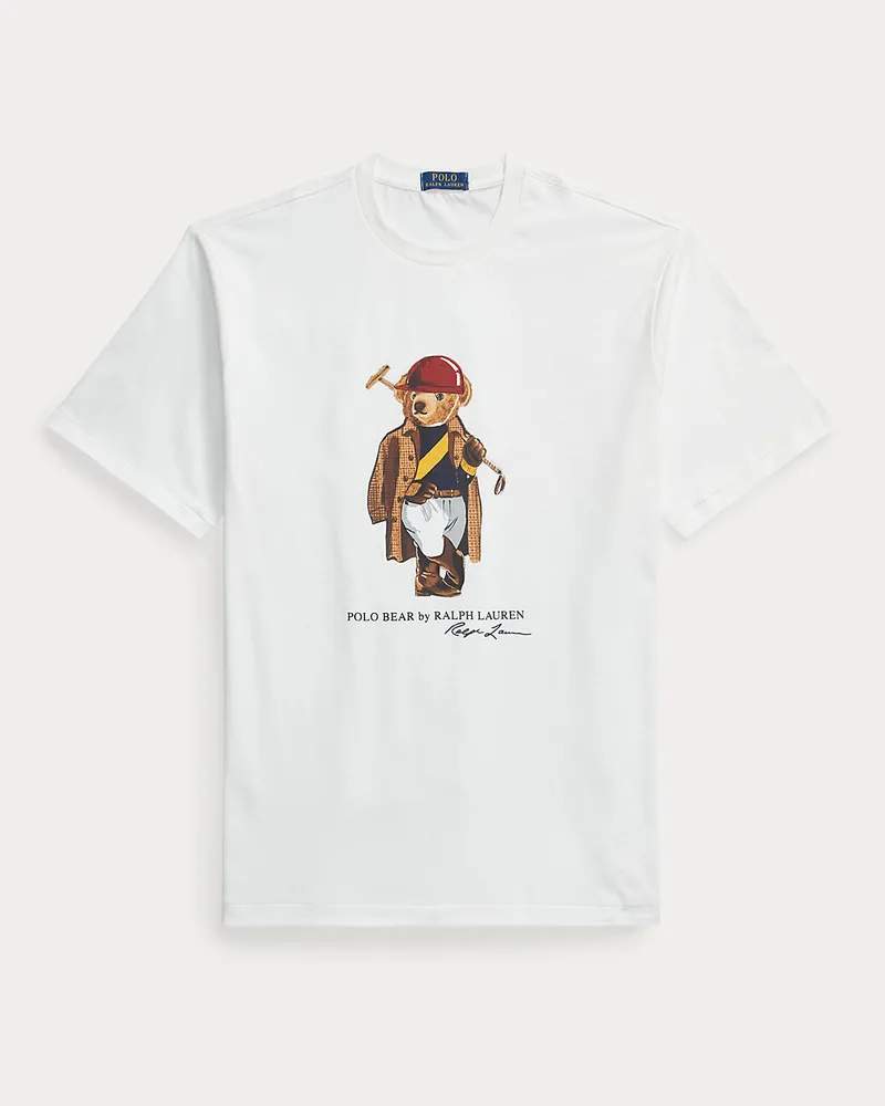 Ralph Lauren Große Größen - Jersey-T-Shirt mit Polo Bear White