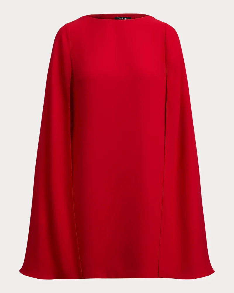Ralph Lauren Cape-Cocktailkleid aus Georgette Red