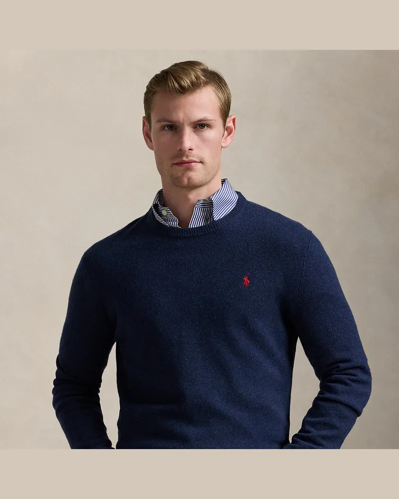 Ralph Lauren Wollpullover mit Rundhalsausschnitt Blue