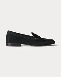 Ralph Lauren Wildleder-Pennyloafer mit geprägtem Pony Black