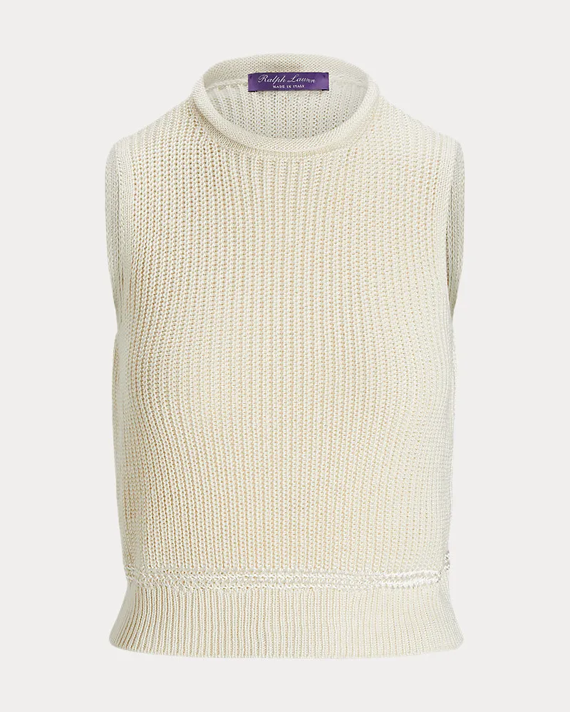 Ralph Lauren Ärmelloser Pullover aus Seidenjersey Cream