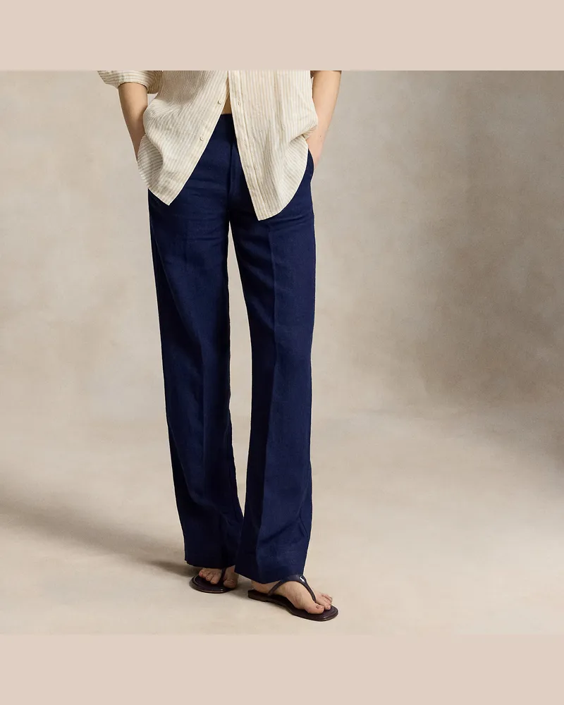 Ralph Lauren Leinenhose mit geradem Bein Blue