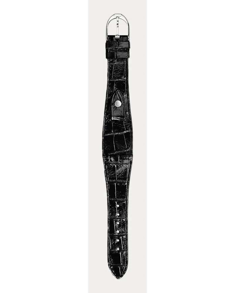 Ralph Lauren Medium-Stirrup-Armband, Alligatorleder Black