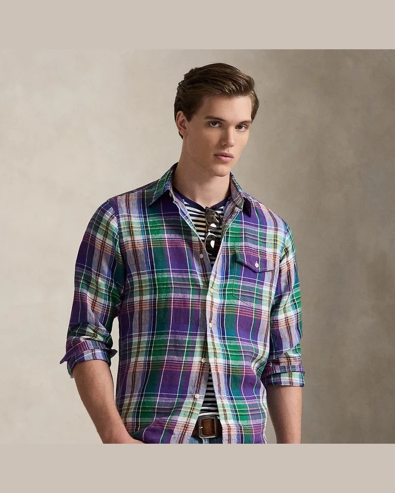 Ralph Lauren Classic-Fit Leinenhemd mit Karomuster Multi