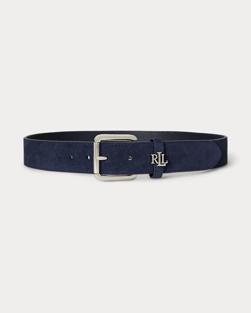 Ralph Lauren Wildledergürtel mit Logoschlaufe Blue