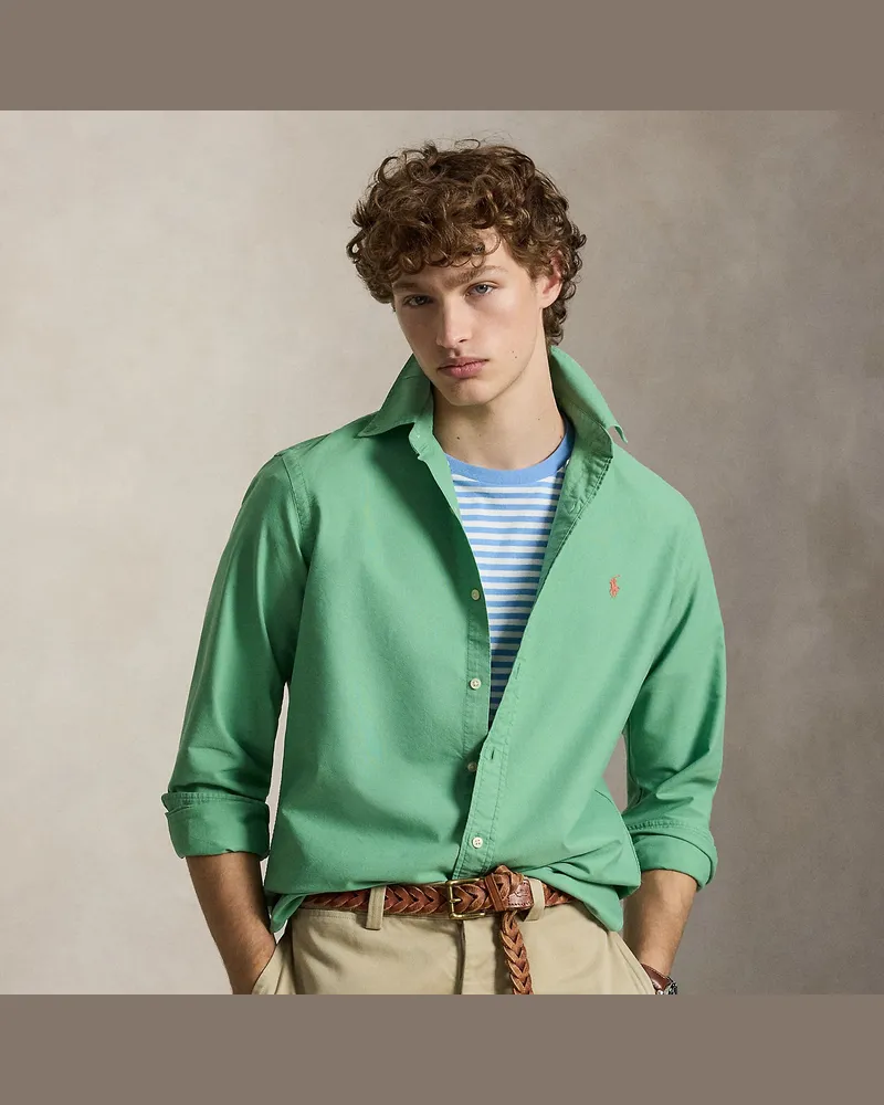 Ralph Lauren Gefärbtes Custom-Fit Oxfordhemd Green