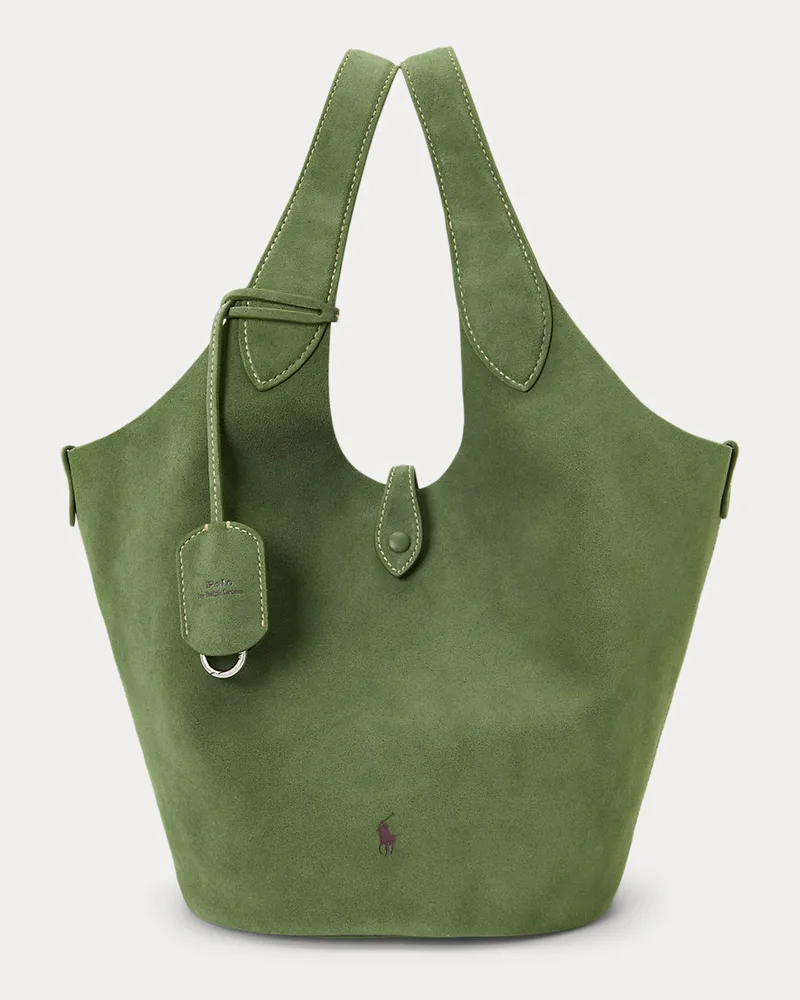 Ralph Lauren Wildleder-Tragetasche Polo Play Green