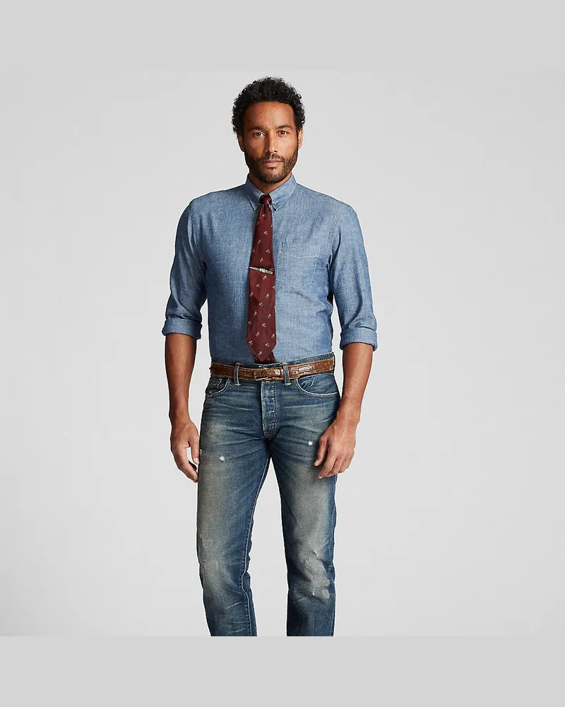 Ralph Lauren Slim-Fit Hemd aus Chambray Blue
