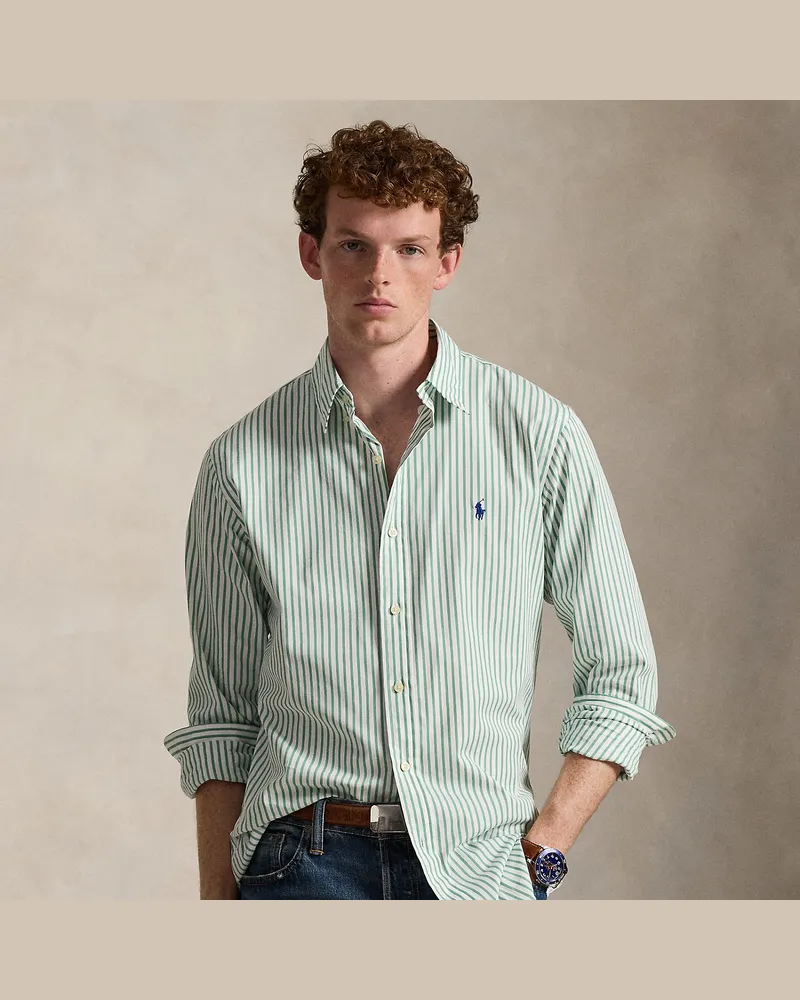Ralph Lauren Custom-Fit Popelinehemd mit Streifen White