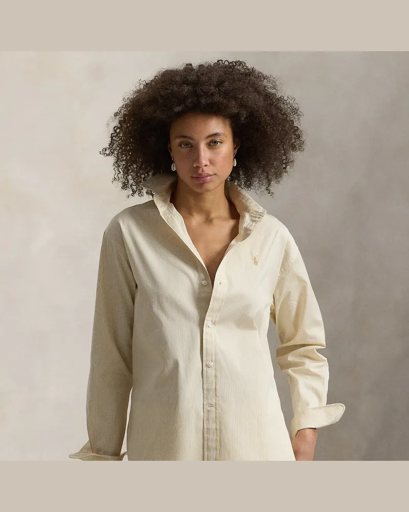 Ralph Lauren Relaxed-Fit Baumwollhemd mit Streifen Tan