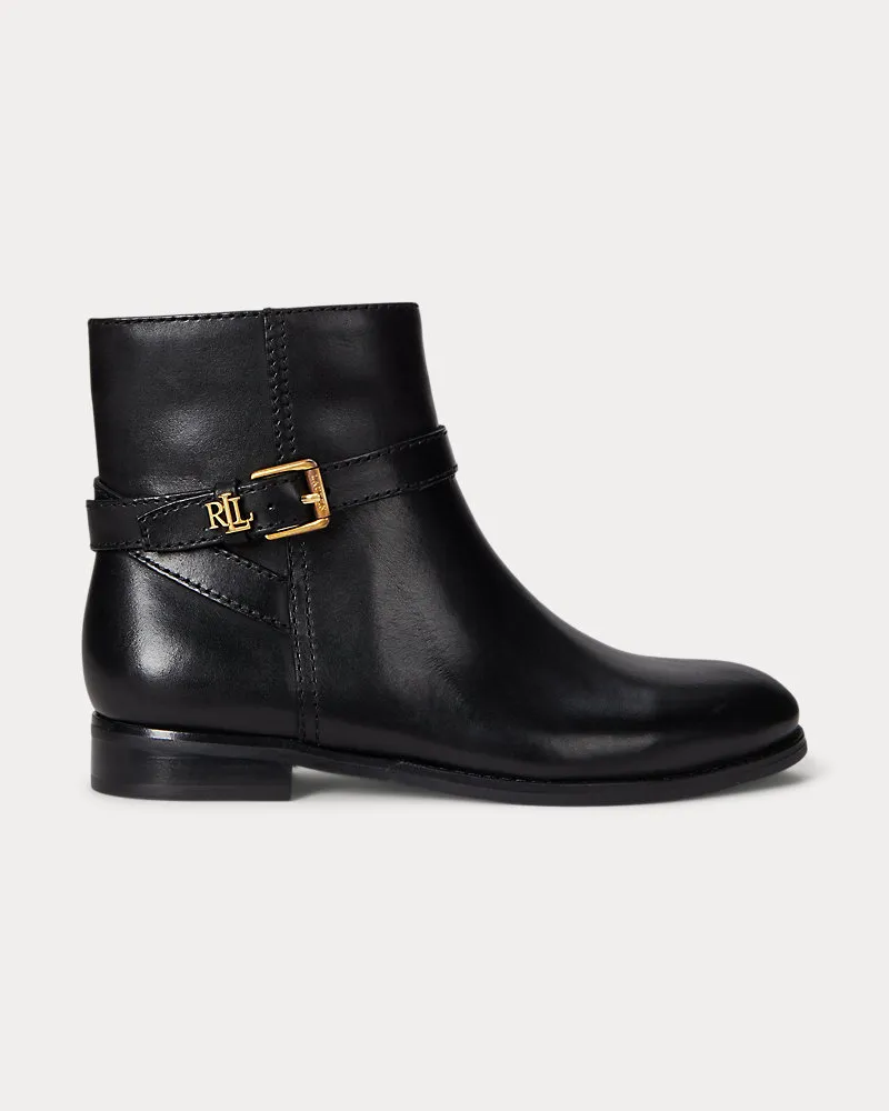 Ralph Lauren Polierte Lederstiefelette Brooke II Black