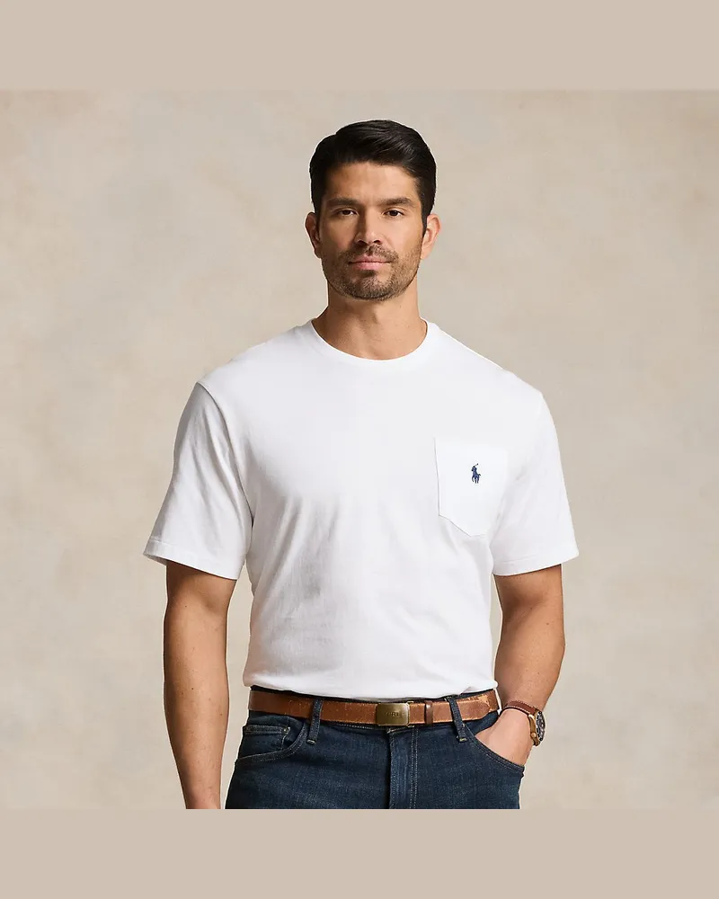Ralph Lauren Große Größen - Classic-Fit T-Shirt mit Tasche White