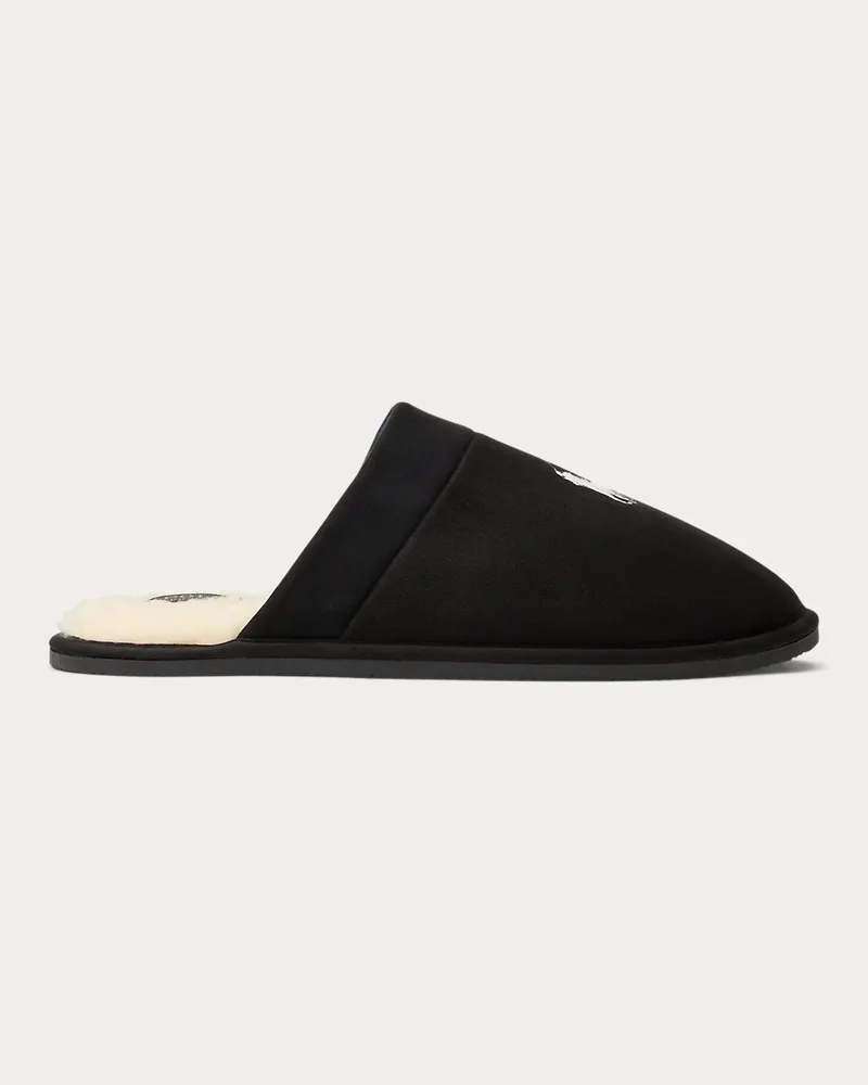 Ralph Lauren Slipper Klarence aus Microsuede Black