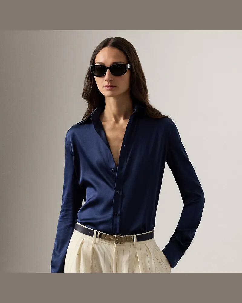 Ralph Lauren Straight-Fit Hemd Cameron aus Seide Blue