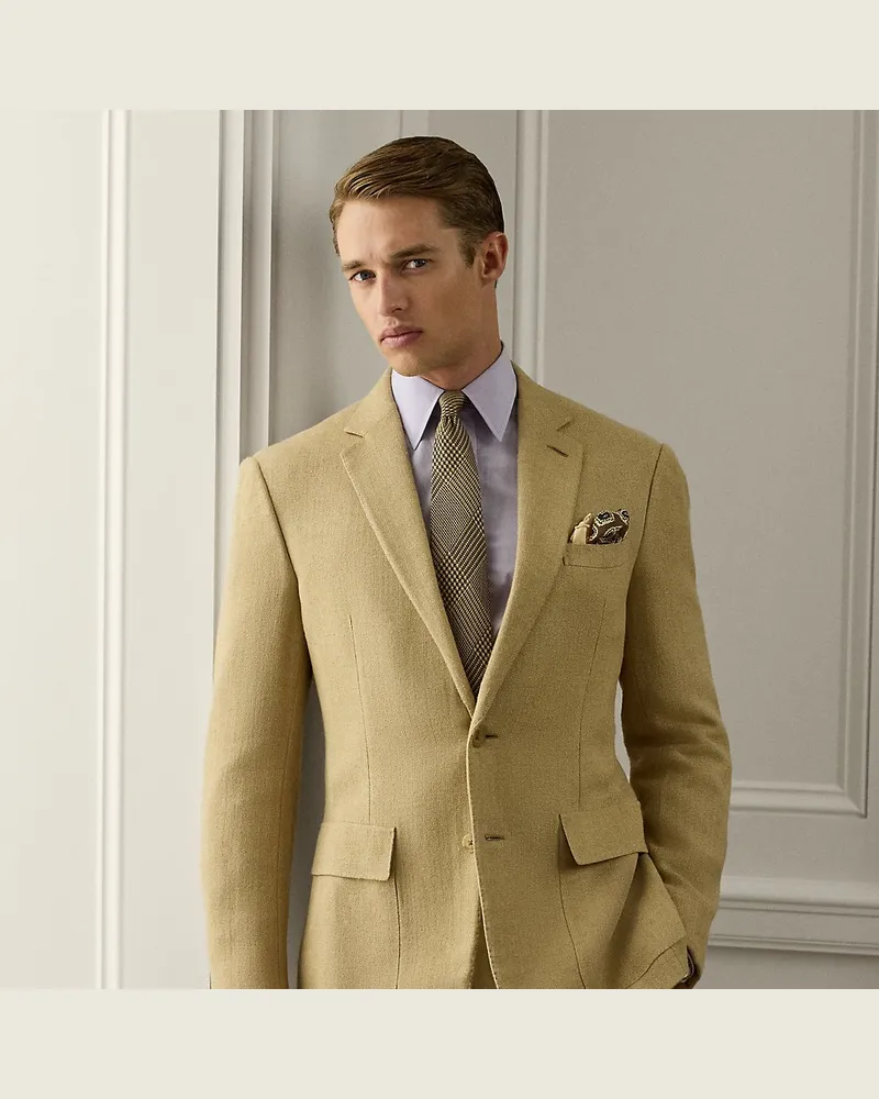 Ralph Lauren Handgeschneiderte Fischgratjacke Kent Tan