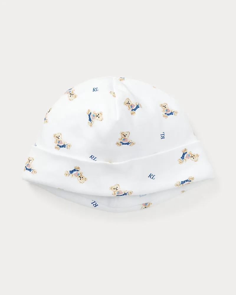 Ralph Lauren Mütze aus Baumwoll-Interlock Blue