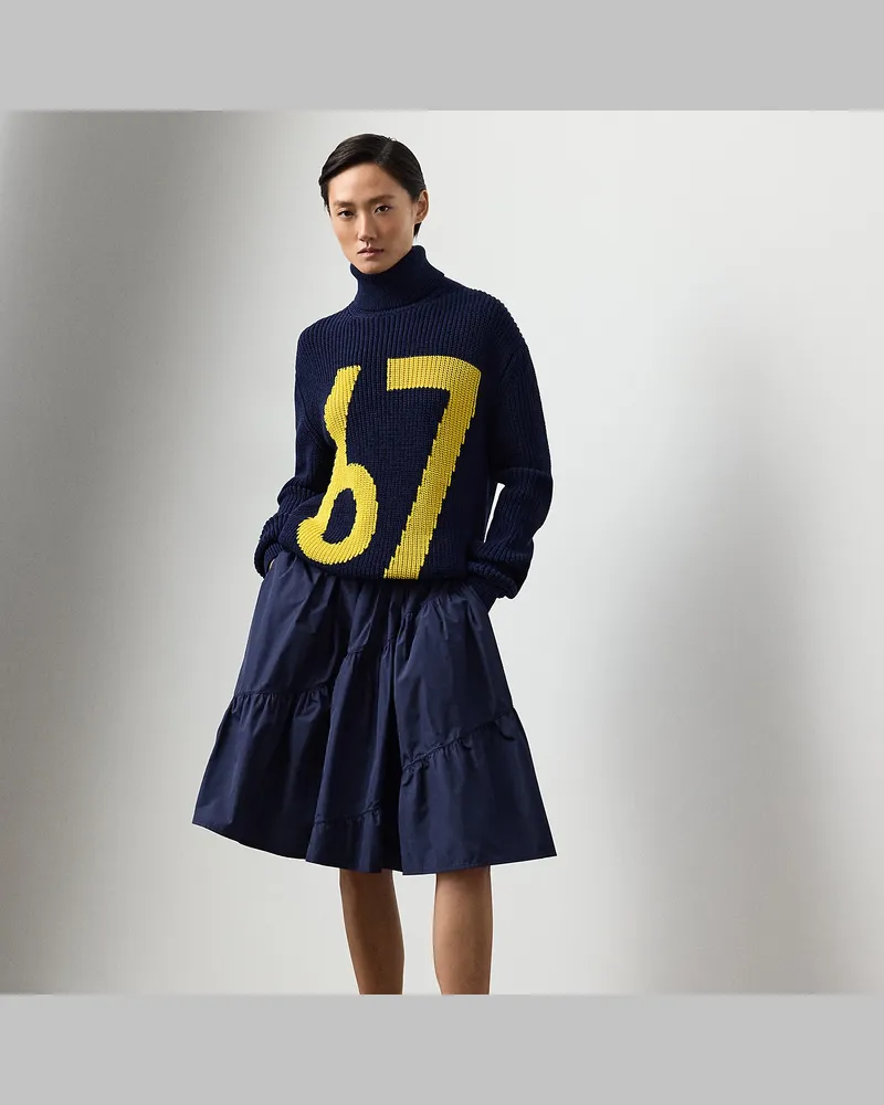 Ralph Lauren Federleichter Taftrock Kyle Blue