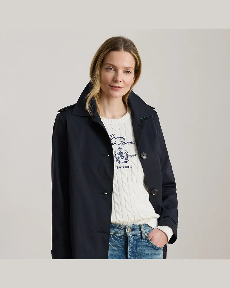 Ralph Lauren Trenchcoat aus Twill mit Wappenstickerei Blue