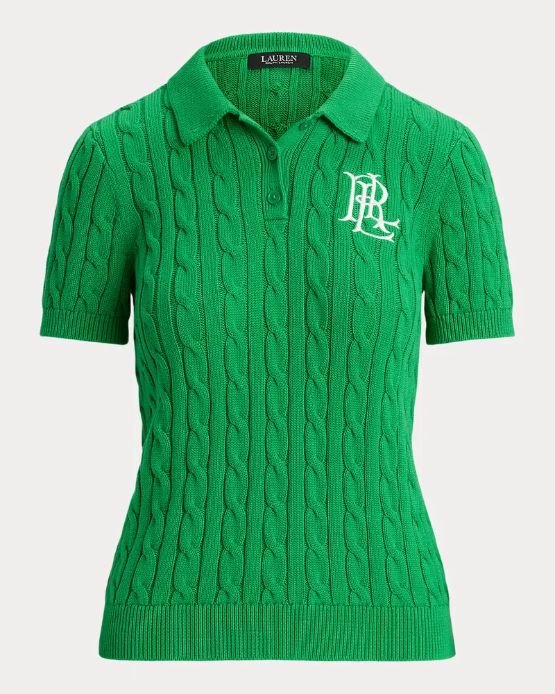 Ralph Lauren Polo-Pullover mit Zopfmuster Green