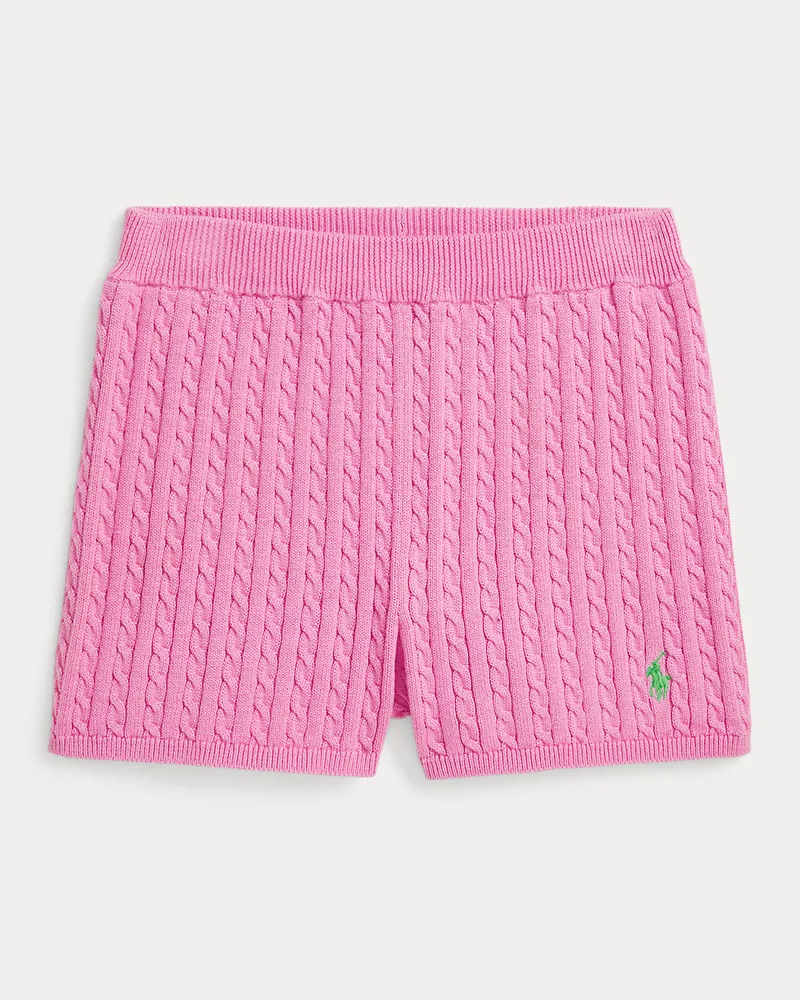 Ralph Lauren Baumwollshorts mit Mini-Zopfmuster Pink
