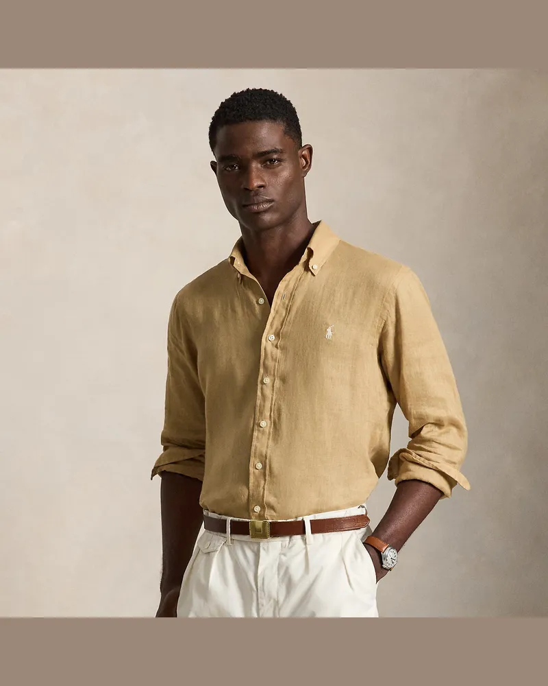 Ralph Lauren Custom-Fit Leinenhemd Tan