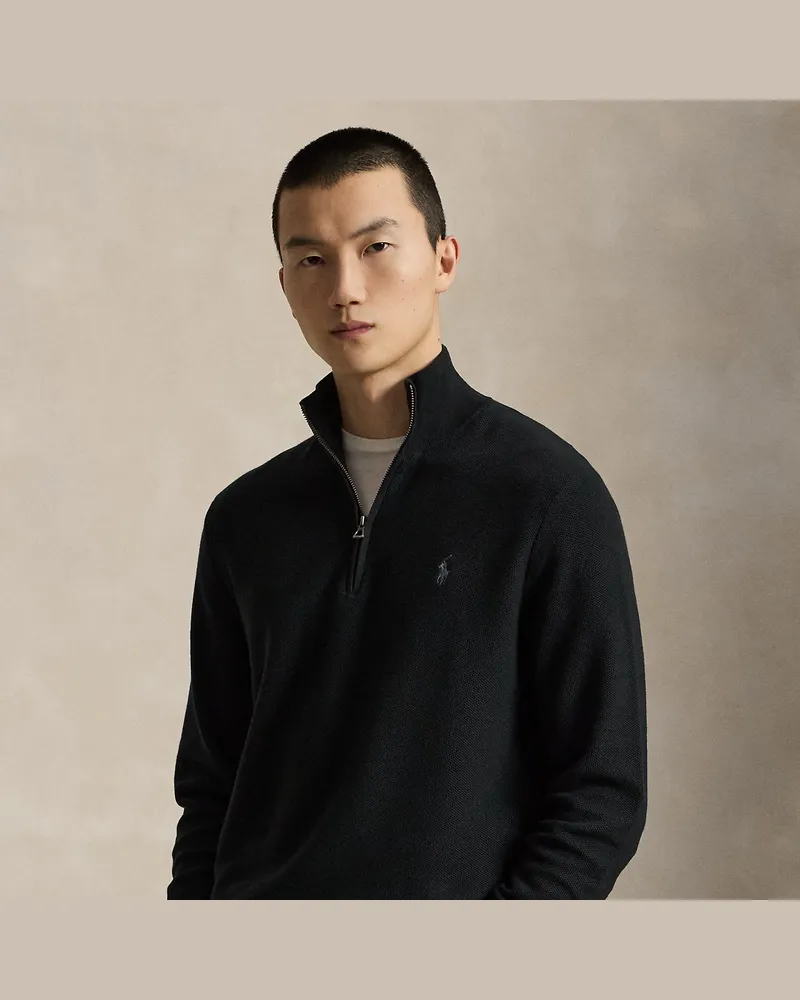 Ralph Lauren Pullover aus Baumwollpiqué Black