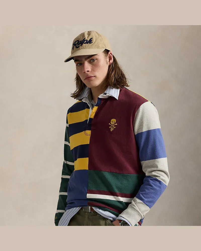Ralph Lauren Classic-Fit Patchwork-Rugbyhemd Red