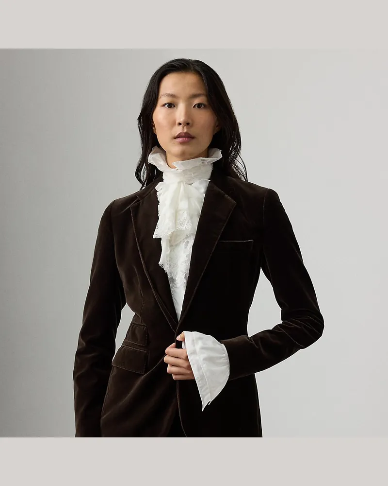 Ralph Lauren Jacke Parker aus Stretchsamt Brown