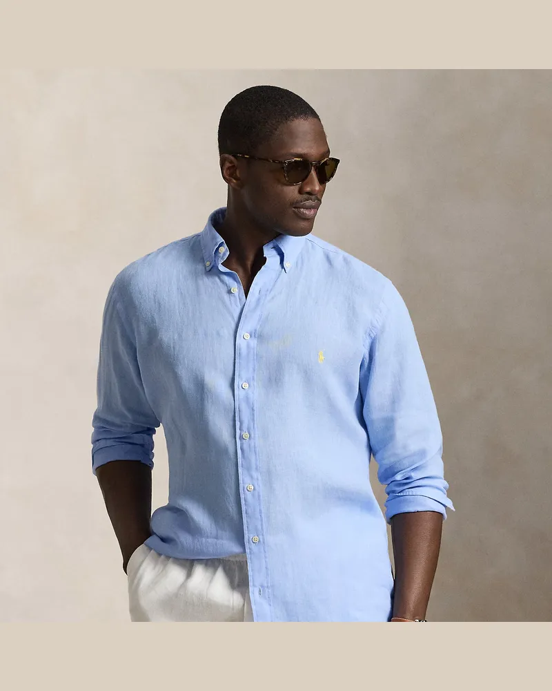 Ralph Lauren Große Größen - Leinenhemd Blue