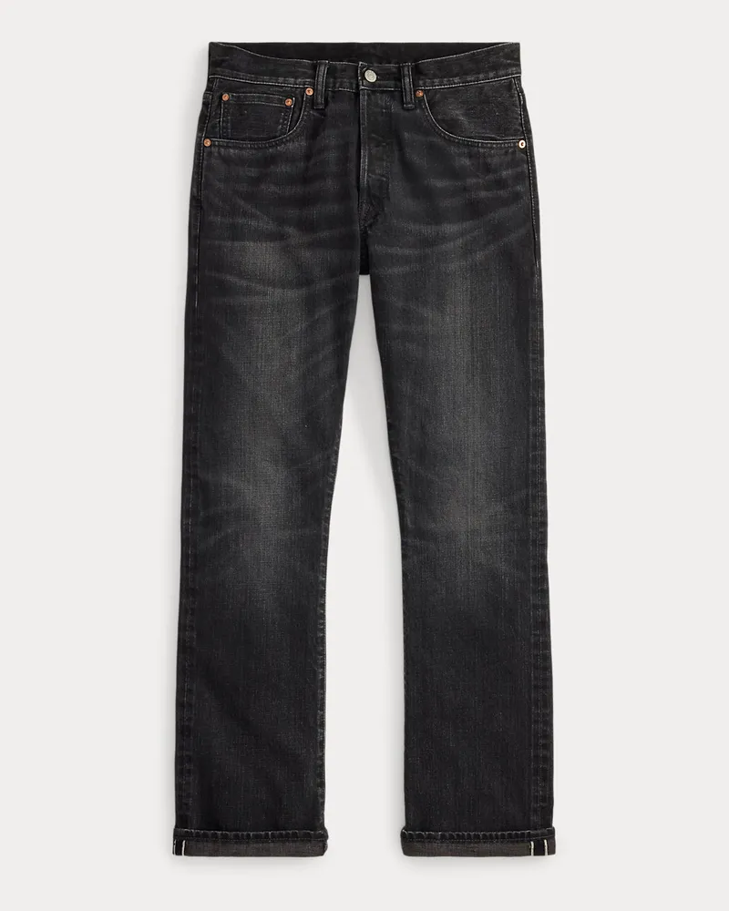 Ralph Lauren Slim-Fit Bootcut-Jeans in Used-Optik Black