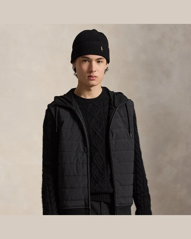 Ralph Lauren Hybrid-Weste mit Kapuze Black