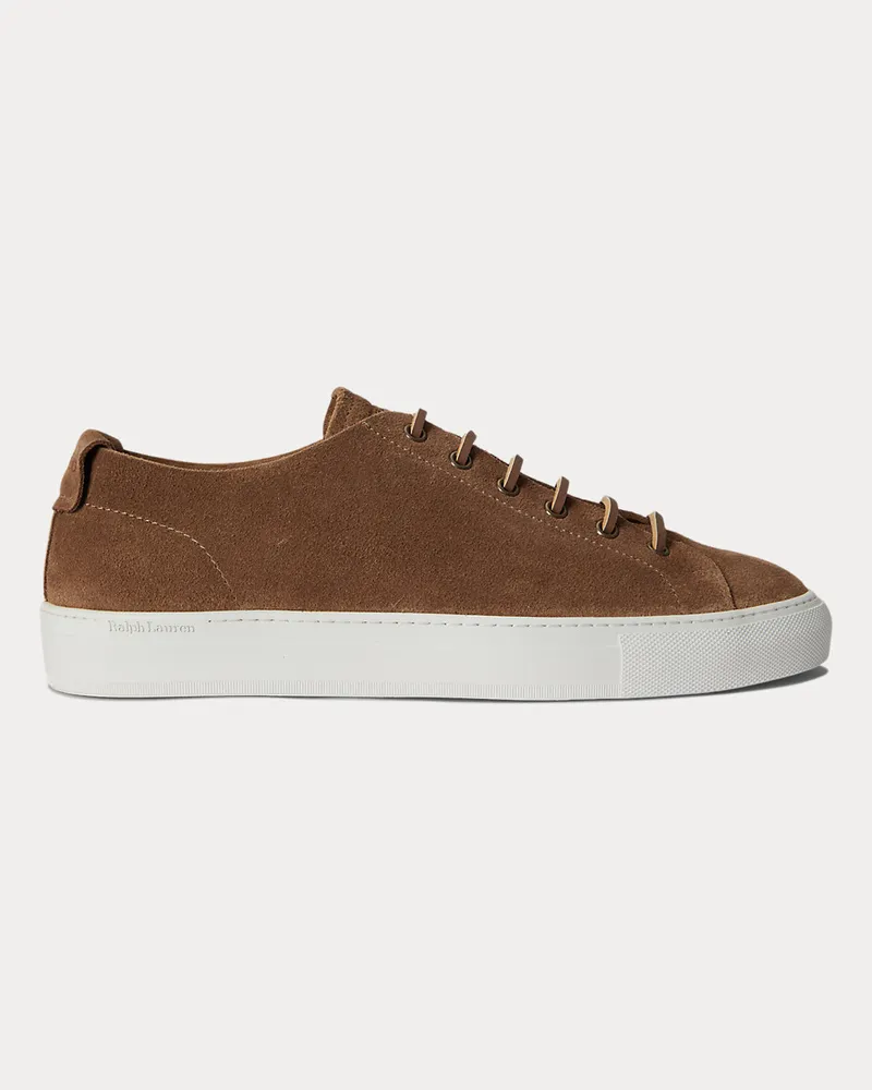 Ralph Lauren Sneaker Jermain aus Kalbswildleder Brown