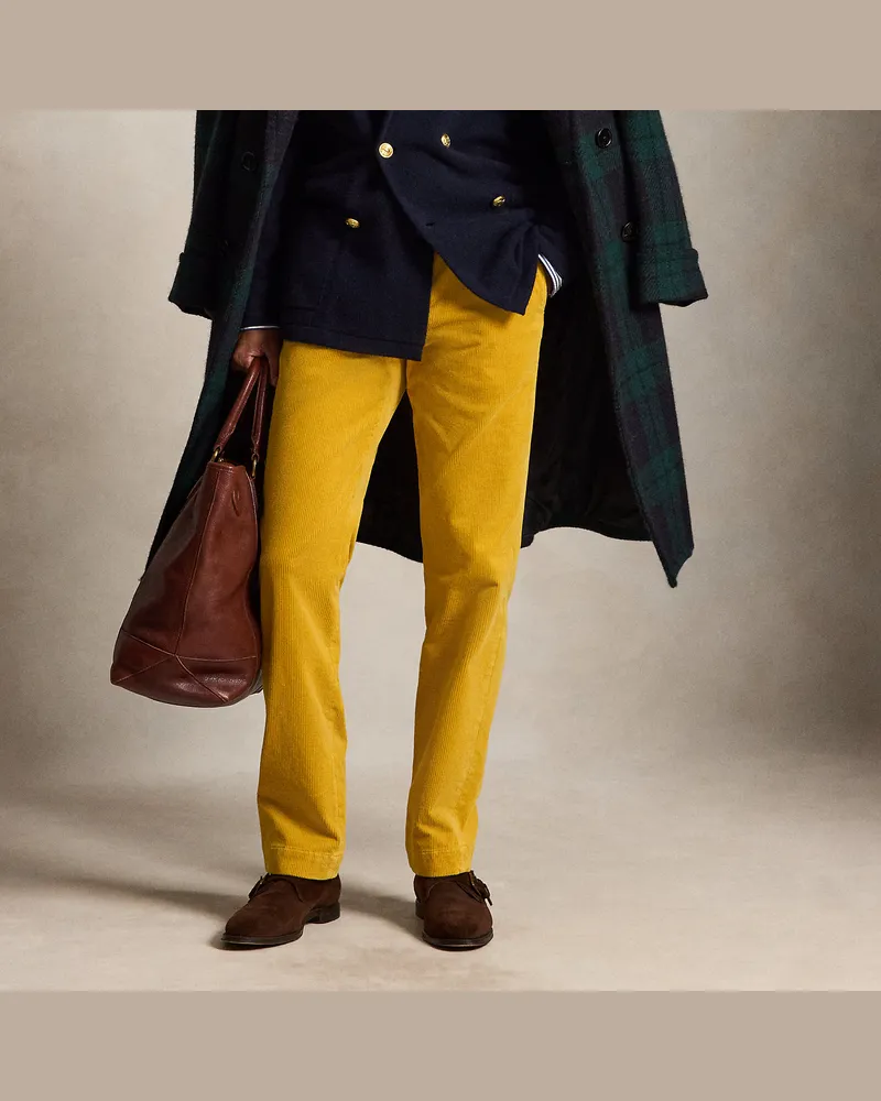 Ralph Lauren Straight-Fit Hose Bedford aus Kordsamt Yellow