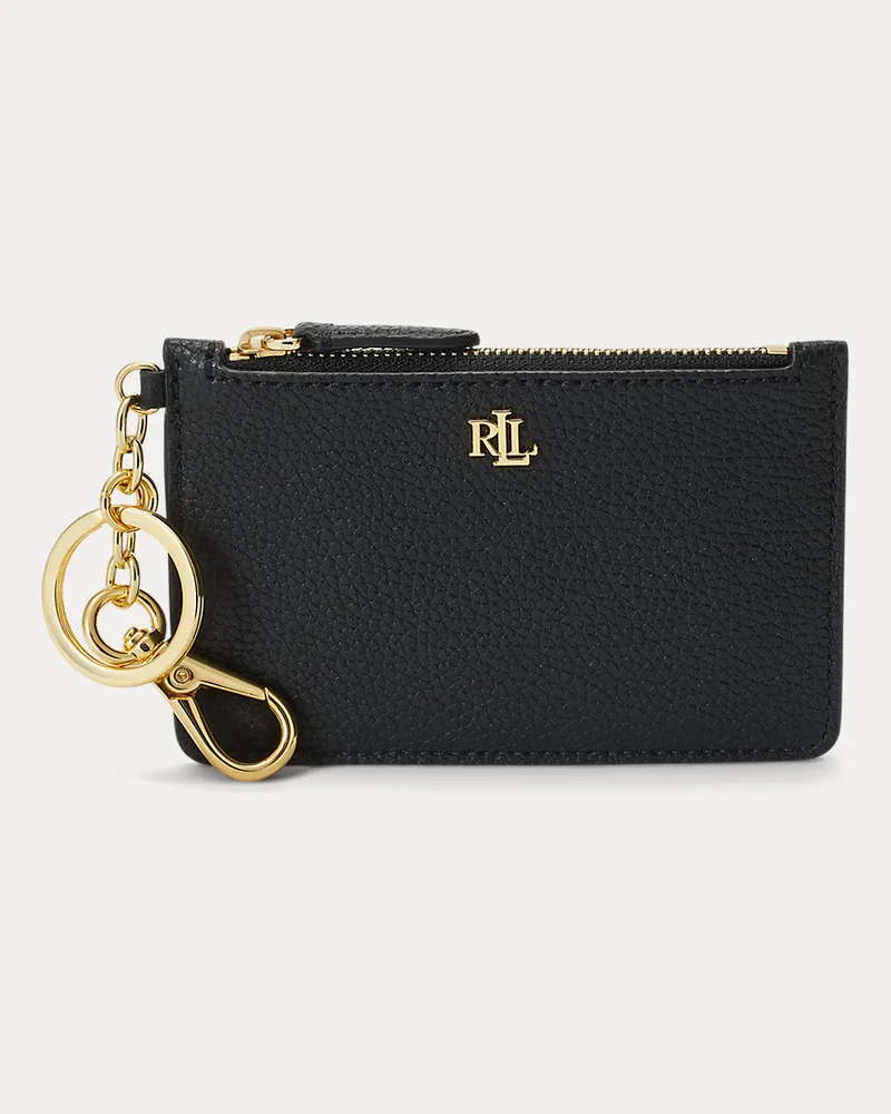 Ralph Lauren Kartenetui aus Narbenleder Black