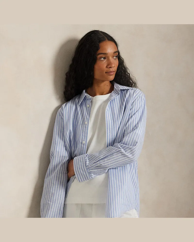 Ralph Lauren Classic-Fit Baumwoll-Leinen-Hemd Blue