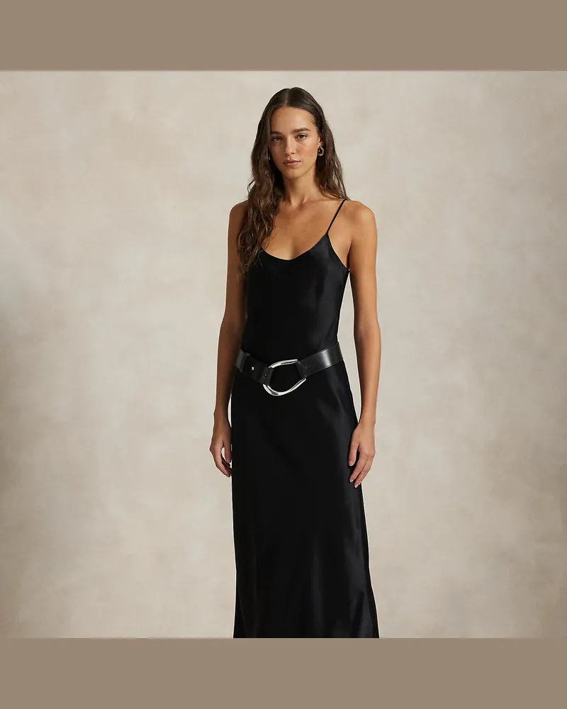 Ralph Lauren Trägerkleid aus Satin Black