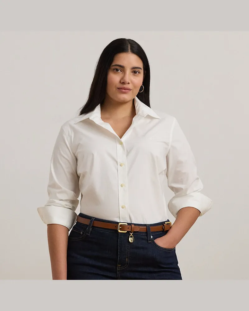 Ralph Lauren Plus Größen - Pflegeleichtes Hemd aus Baumwollstretch White