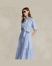 Ralph Lauren Gestuftes Hemdkleid aus Baumwolle Blue