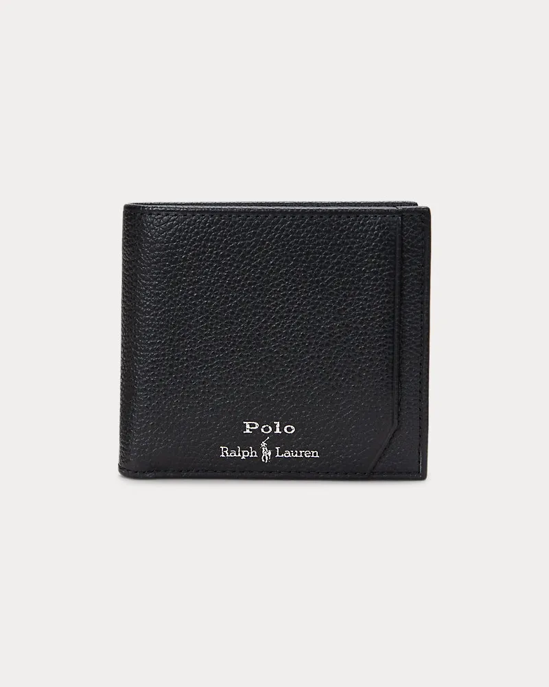 Ralph Lauren Narbenleder-Brieftasche mit Münzfach Black
