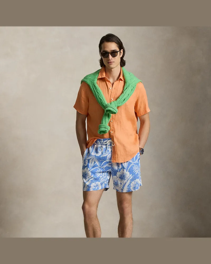 Ralph Lauren Badeshorts Traveler aus Leinen Blue