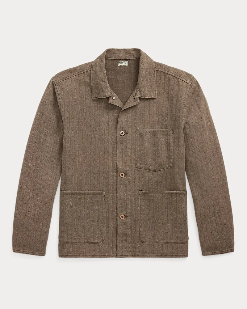 Ralph Lauren Gestreifte Jacke aus Fischgrat-Jaspé Grey