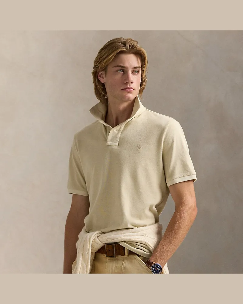 Ralph Lauren Custom-Slim Piqué-Poloshirt Natural
