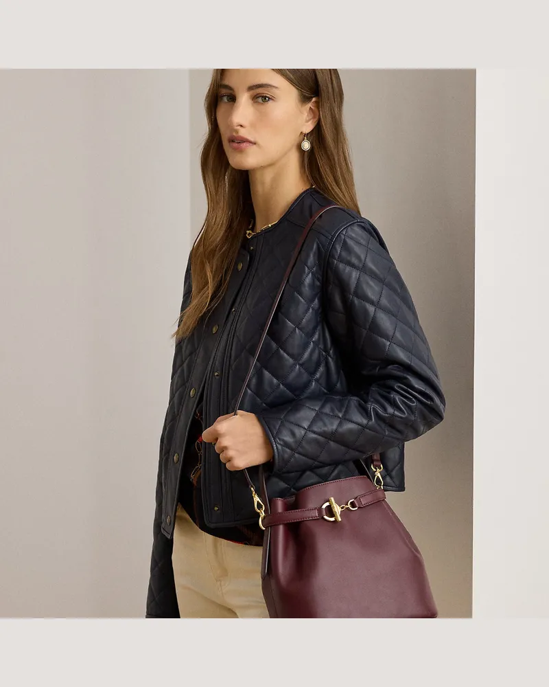 Ralph Lauren Mittelgroße Leder-Beuteltasche Blaike Red