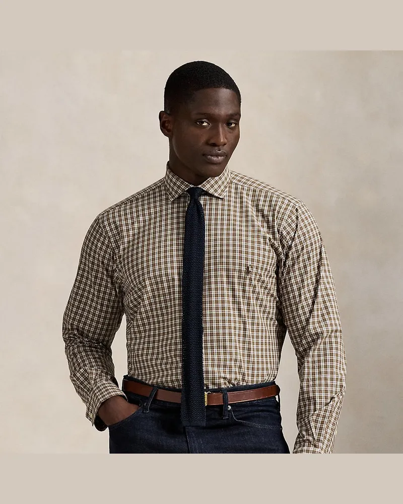 Ralph Lauren Große Größen - Karohemd aus Stretchpopeline Brown