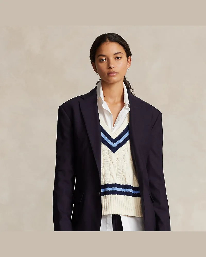 Ralph Lauren Einreihiger Stretch-Wollblazer Blue