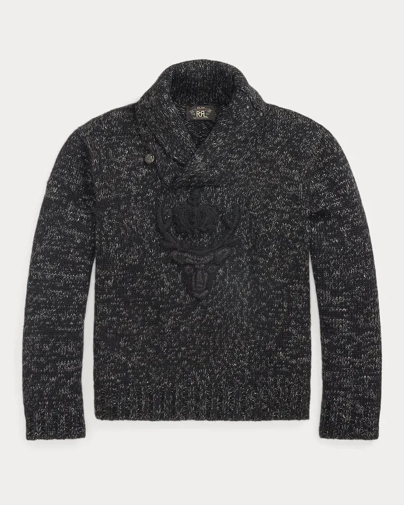 Ralph Lauren Handbestickter Woll-Leinen-Pullover Grey