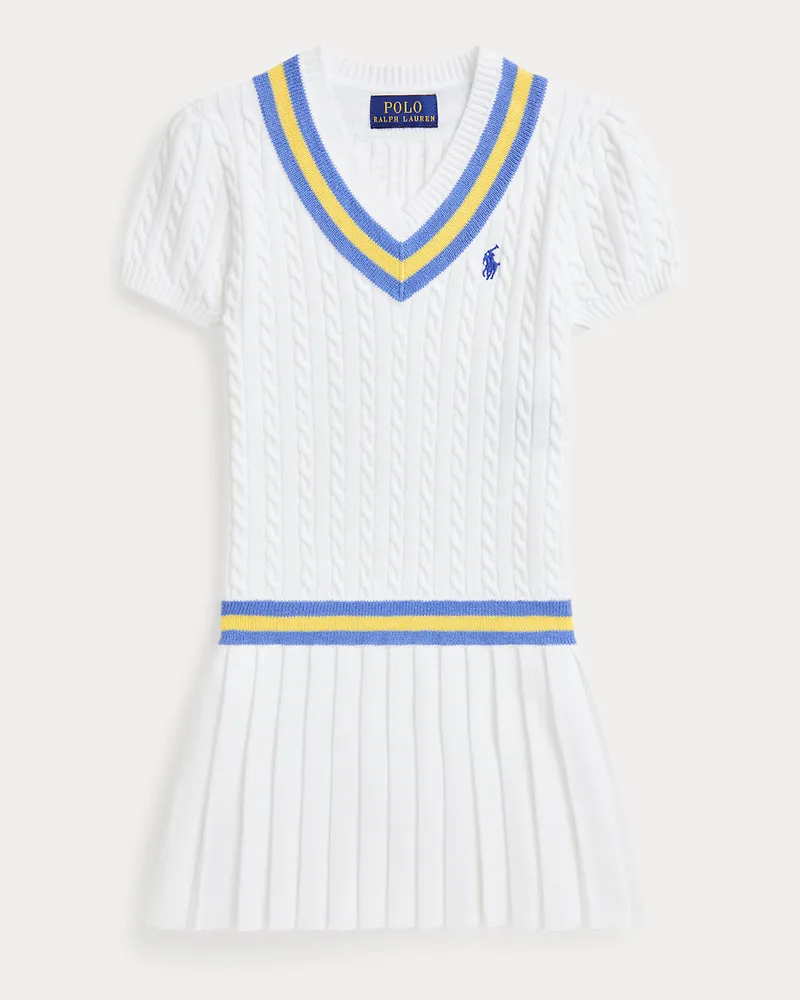 Ralph Lauren Pulloverkleid mit Cricketstreifen White