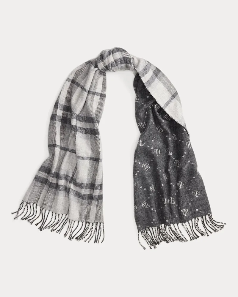 Ralph Lauren Jacquard-Schal mit Karomuster und Logo Grey