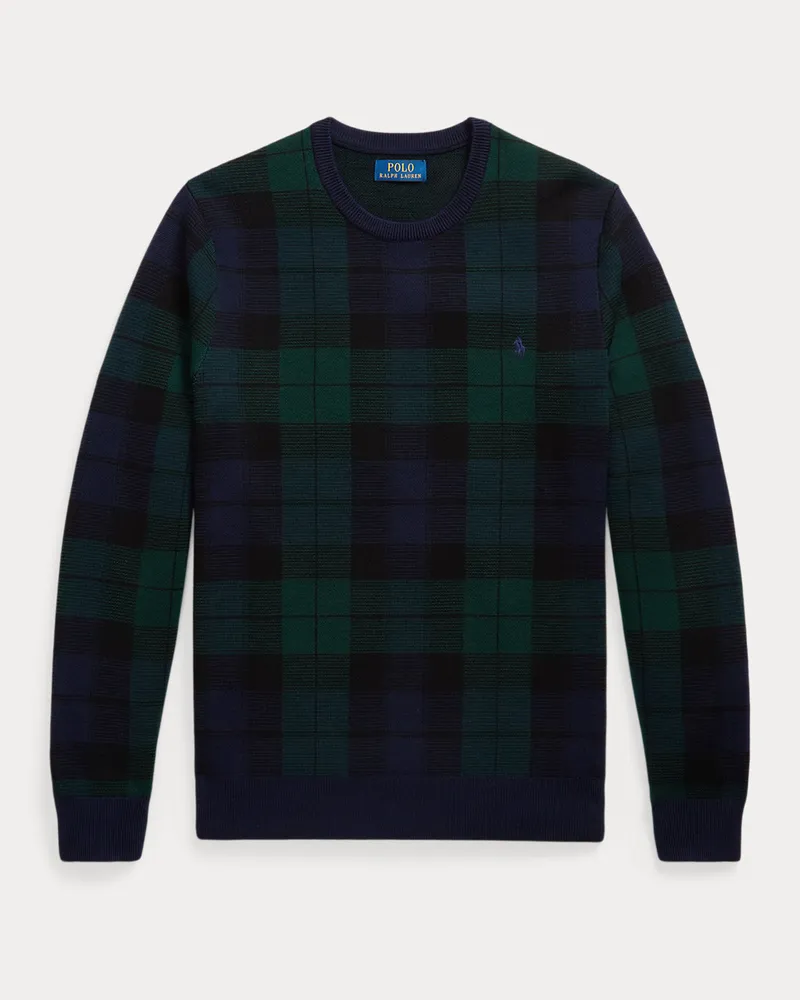 Ralph Lauren Waschbarer Karo-Wollpullover Green